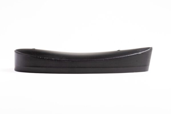 A black curved bumper on a white background