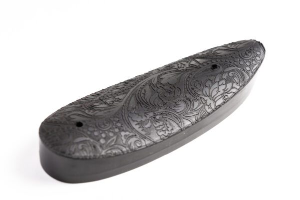 A black Recoil Pad with floral design.